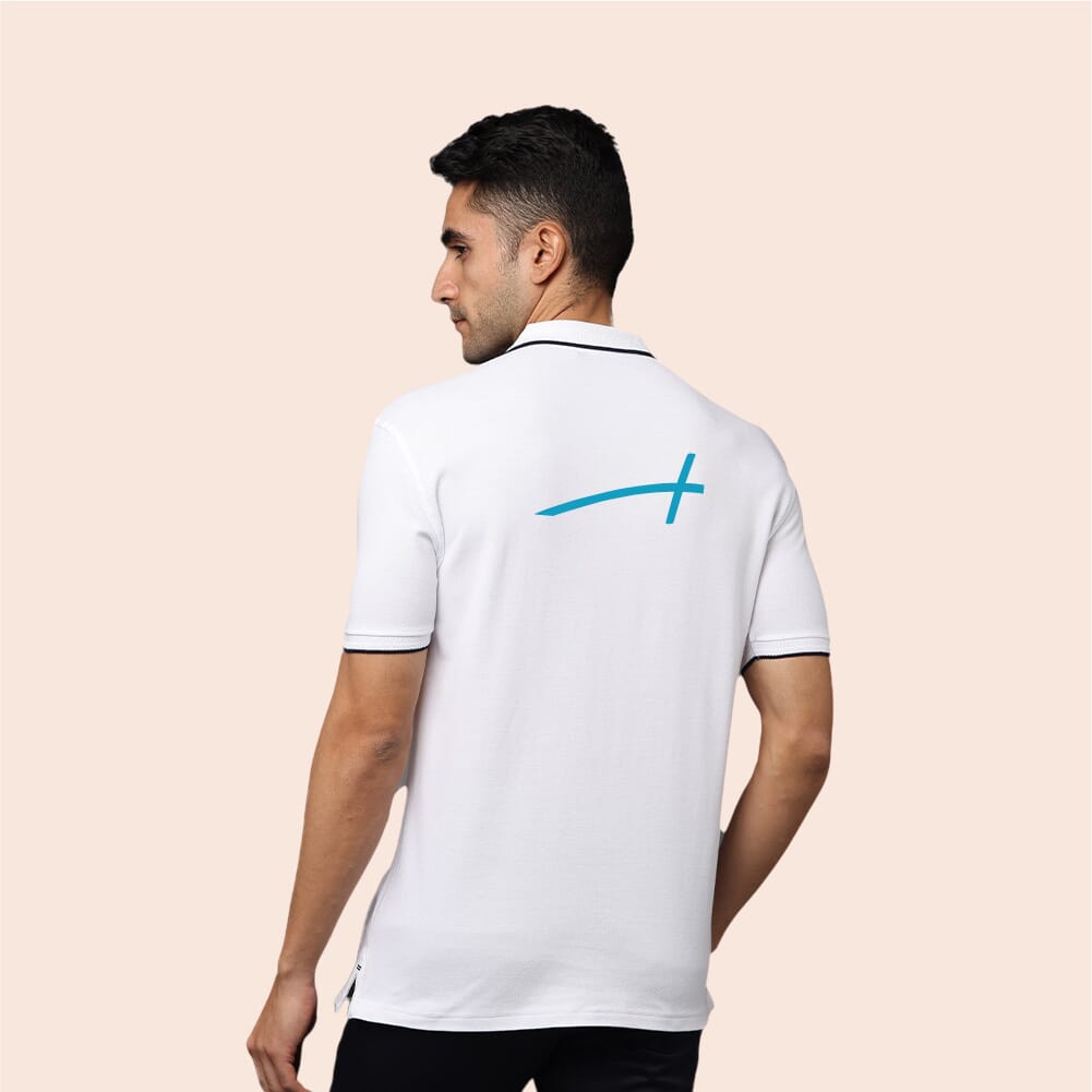 Greys&Blues Pima Collar T-Shirt-White with Black SH